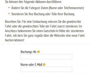 MeinFernbus Stornierung